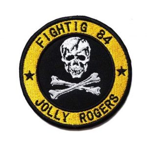 Tactical Embroidery Patch Airsoft Morale Patch 1 Jolly Rogers Fighter Squadron VF-84 Fighting 84 Embroidery Patch Military Tactical Morale Patch Badges Emblem Applique Hook Patches for Clothes Backpack Accessories