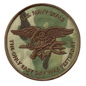 LEGEEON Airsoft Morale Patch 1 LEGEEON Multicam US Navy Seals The Only Easy Day was Yesterday SOCOM DEVGRU Fastener Patch