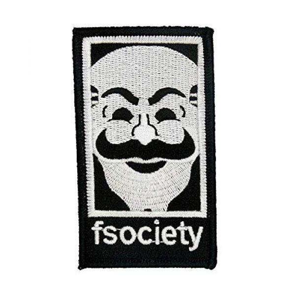 Mr Patches Airsoft Morale Patch 3 Mr. Robot Fsociety TV Show Tan (Set of 2) - Iron on and Sew on Embroidery Patch - Can Be Ironed onto Anything You Can Iron: Costume, Bag, Shirts, Jeans, Hats, etc. By Mr. Patches