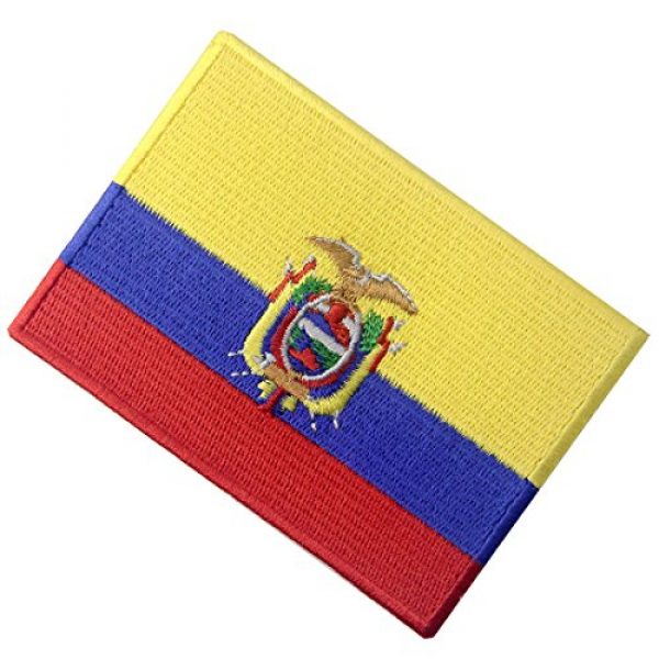 EmbTao Airsoft Morale Patch 4 Ecuador Flag Embroidered Emblem Ecuadorian Iron On Sew On National Patch
