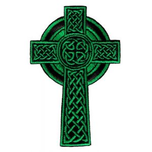 Cypress Collectibles Embroidered Patches Airsoft Morale Patch 1 Celtic Cross Iron-On Patch Green Embroidered Relgious Gaelic Irish Crucifix Goth