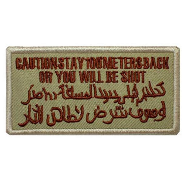 Tactical Embroidery Patch Airsoft Morale Patch 1 Stay 100 Meters Back, Or You Wil Be Shut Tactical Embroidery Patch Hook & Loop Morale Patch Military Patch for Clothing Accessory Backpack Armband (color1)