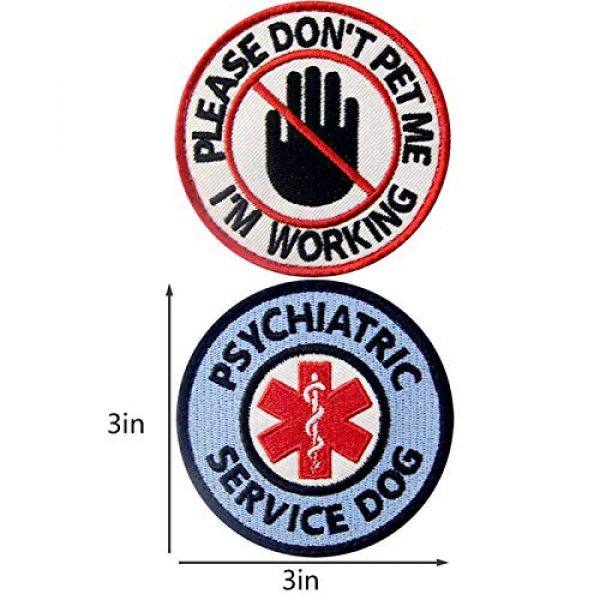 TailWag Planet Airsoft Morale Patch 2 Service Dog Do Not Pet Separate from Handler Triggers Stress Psychiatric Medic Paramedic Star of Life Vest/Harnesses Tactical Morale Patch Embroidered Badge Fastener Hook & Loop Emblem, 4 Pcs