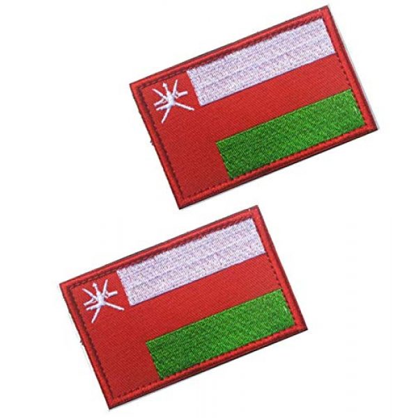Tactical Embroidery Patch Airsoft Morale Patch 1 2pcs Oman Flag Embroidery Patch Military Tactical Morale Patch Badges Emblem Applique Hook Patches for Clothes Backpack Accessories