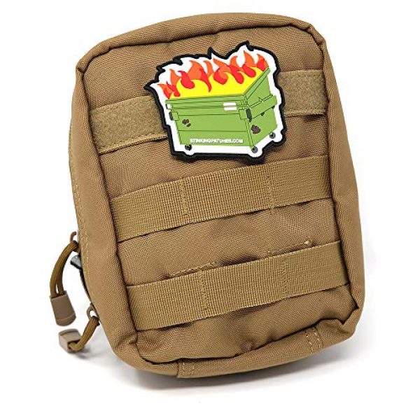 Stinking Patch Co. Airsoft Morale Patch 4 Dumpster Fire Hook and Loop Patch | PVC Rubber Tactical Patch | Funny Morale Patch