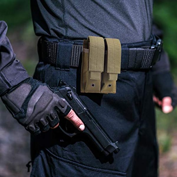 Sumind Tactical Pouch 6 6 Pieces Double Tactical Mag Pouch Molle Magazine Pouch Cartridge Clip Pouch Outdoor Hunting Bag for Hiking Camping Hunting Outdoor Activities (Black, Khaki, Green)