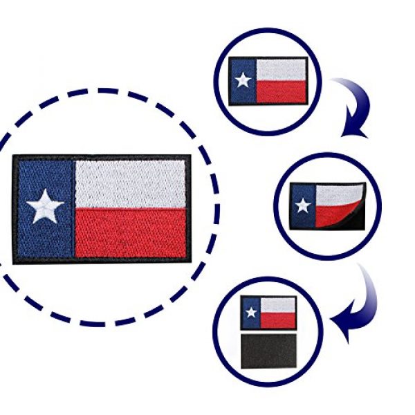 EJG Airsoft Morale Patch 2 EJG 2 Pack 3x2"Velcro Patches Tactical Patch Texas Flag Military Army with Velcro Decorative Embroidered Appliques Personalized for Backpacks DIY Cap Clothing Cosplay Custom Dog Harness