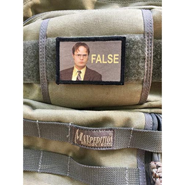 RedheadedTshirts Airsoft Morale Patch 2 The Office Dwight Schrute"False" Morale Patch Funny Tactical Military 2x3" Hook and Loop