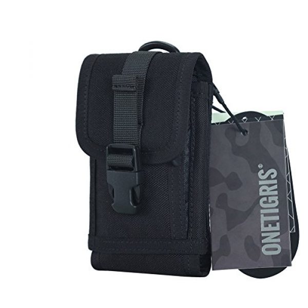 OneTigris Tactical Pouch 1 OneTigris MOLLE Phone Pouch Upgraded Version for 4.7" 5.5" Phone with Slim Case (Black)
