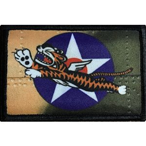 RedheadedTshirts Airsoft Morale Patch 1 WWII Flying Tigers Morale Patch. Perfect for your Tactical Military Army Gear, Backpack, Operator Baseball Cap, Plate Carrier or Vest. 2x3" Hook Patch. Made in the USA