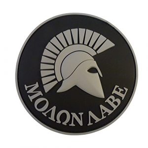 LEGEEON Airsoft Morale Patch 1 LEGEEON ACU Gray Spartan Molon Labe US Navy Seals Morale Tactical PVC 3D Rubber Touch Fastener Patch