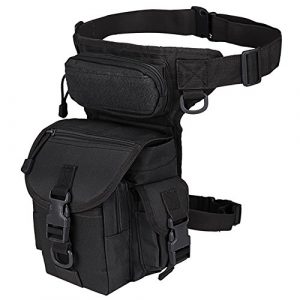 MAXTRA Tactical Pouch 1 MAXTRA Military Tactical Drop Leg Bag Tool Fanny Thigh Pack Leg Rig Utility Pouch Paintball Airsoft Motorcycle Riding Thermite Versipack, Black