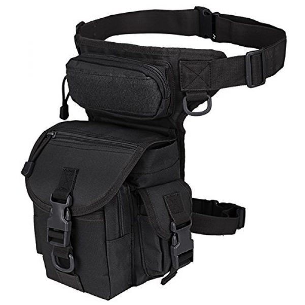 MAXTRA Tactical Pouch 1 MAXTRA Military Tactical Drop Leg Bag Tool Fanny Thigh Pack Leg Rig Utility Pouch Paintball Airsoft Motorcycle Riding Thermite Versipack, Black