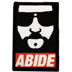 RedheadedTshirts Airsoft Morale Patch 1 The Dude "ABIDE" Morale Patch. Perfect for your Tactical Military Army Gear, Backpack, Operator Baseball Cap, Plate Carrier or Vest. 2x3" Hook and Loop Patch. Made in the USA
