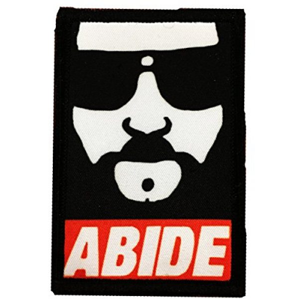 RedheadedTshirts Airsoft Morale Patch 1 The Dude "ABIDE" Morale Patch. Perfect for your Tactical Military Army Gear, Backpack, Operator Baseball Cap, Plate Carrier or Vest. 2x3" Hook and Loop Patch. Made in the USA