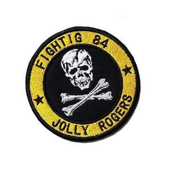 Embroidery Patch Airsoft Morale Patch 2 Vietnam War US Navy Fighter Squadron VF-84 Fighting 84 Jolly Rogers Military Hook Loop Tactics Morale Embroidered Patch