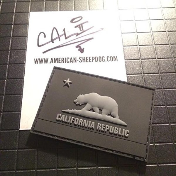 American Sheepdog Airsoft Morale Patch 1 American Sheepdog California State Flag PVC Patch - Ghost Edition