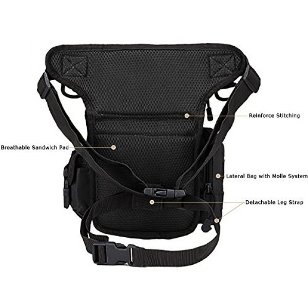 MAXTRA Tactical Pouch 4 MAXTRA Military Tactical Drop Leg Bag Tool Fanny Thigh Pack Leg Rig Utility Pouch Paintball Airsoft Motorcycle Riding Thermite Versipack, Black