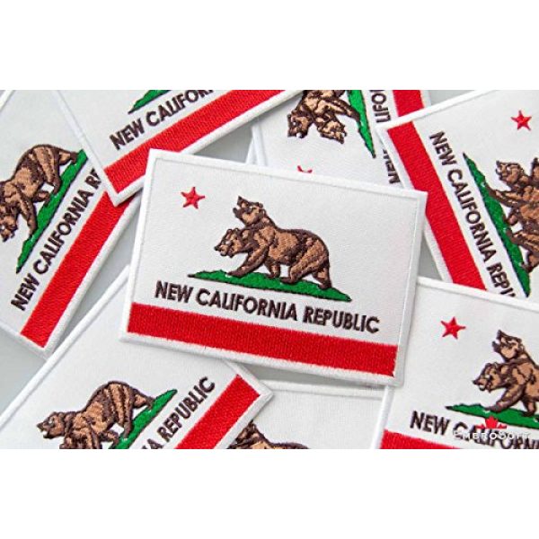 Embrosoft Airsoft Morale Patch 4 Fallout Patch - New California Republic Flag - Embroidered Patches Iron On, 4 x 2.8 inches
