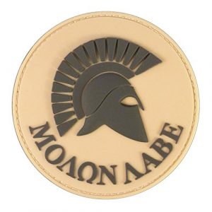 LEGEEON Airsoft Morale Patch 1 Desert Arid Spartan Molon Labe AOR1 US Navy Seals Morale Tactical PVC Rubber Touch Fastener Patch