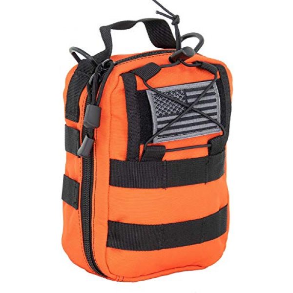 LINE2design Tactical Pouch 5 LINE2design Complete Survival Kit - EMS EMT Emergency Response Fully Stocked Tactical Molle Bag - Advanced First Aid Medical Supplies - Heavy Duty Outdoor Gear EDC IFAK Pouch Stop Bleeding Kit Orange