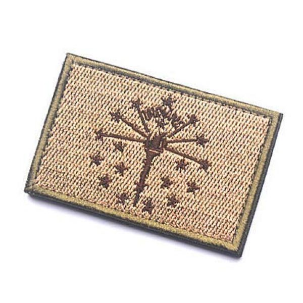 Embroidery Patch Airsoft Morale Patch 3 US Indiana State Flag Patch Military Hook Loop Tactics Morale Embroidered Patch (color3)