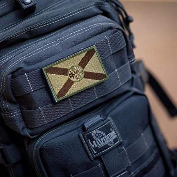 NLM Airsoft Morale Patch 4 2 Pieces Florida Flag Patches Florida State Flag Patch Hook & Loop Tactical Military Embroidered Morale Florida Patch Set for Military Uniform Tactical Gears Bag Jacket Jeans Team Backpack Hat
