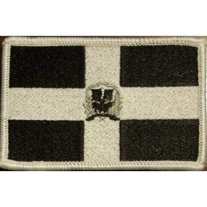 Fast Service Designs Airsoft Morale Patch 1 Republica Dominicana Flag Embroidered Patch with Hook & Loop MC Biker Tactical Morale Shoulder Travel Dominican Emblem Black, Gray & White Version White Border