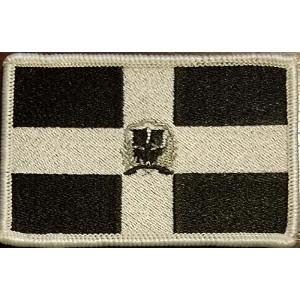 Fast Service Designs Airsoft Morale Patch 1 Republica Dominicana Flag Embroidered Patch with Hook & Loop MC Biker Tactical Morale Shoulder Travel Dominican Emblem Black, Gray & White Version White Border