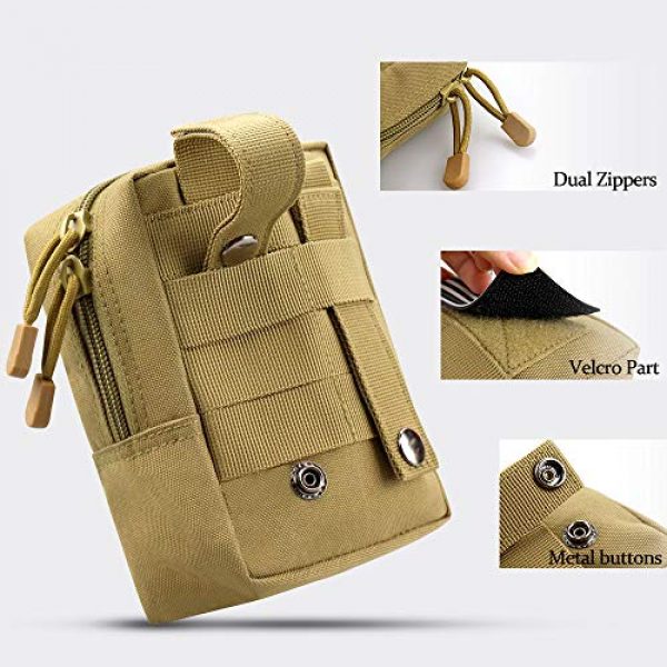 Monoki Tactical Pouch 4 Monoki Molle Pouches, 2 Pack Tactical Waist Bag Water-Resistant EDC Small Pouch Bags with D-Ring Hooks