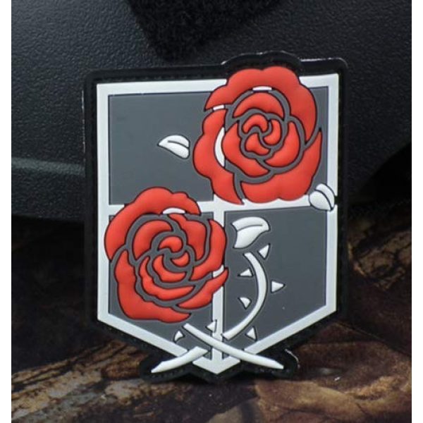 Tactical PVC Patch Airsoft Morale Patch 5 Attack on Titan Scout Regiment Survey Corps PVC Military Tactical Morale Patch Badges Emblem Applique Hook Patches for Clothes Backpack Accessories
