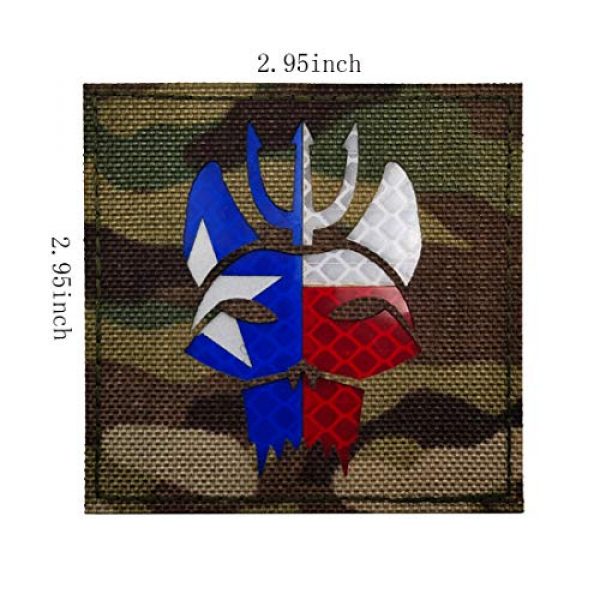 ODSP Airsoft Morale Patch 2 Seal Team Trident Cat Head Infrared Reflective IR Embroidered Fabric Patch, Tactical Military Morale Patches Set for Caps,Bags,Backpacks,Vest, Uniforms 2.95 x 2.95 Inch