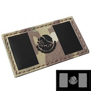 Tactical Freaky Airsoft Morale Patch 1 Multicam Infrared IR Mexico Flag 3.5x2 IFF Tactical Morale Hook&Loop Patch