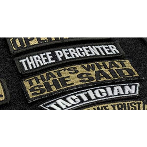 BASTION Airsoft Morale Patch 2 BASTION Morale Patches (That's What She Said, Colors) | 3D Embroidered Patches with Hook & Loop Fastener Backing | Well-Made Clean Stitching, Military Patches for Tactical Bag, Hats & Vest (Tan)