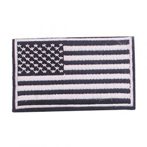 ZHDTW Airsoft Morale Patch 1 ZHDTW Tactical Morale Black and White American National Flag Embroidered Patches with Hook and Loop for Backpack (DT-028)