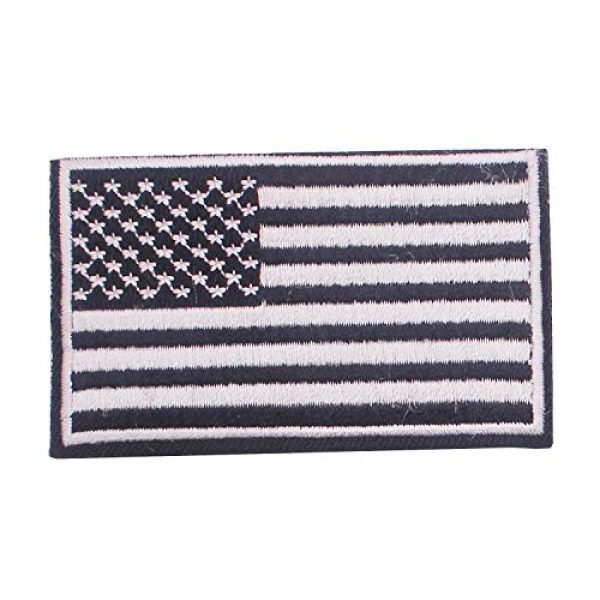 ZHDTW Airsoft Morale Patch 1 ZHDTW Tactical Morale Black and White American National Flag Embroidered Patches with Hook and Loop for Backpack (DT-028)