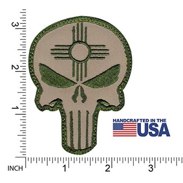 Patch Brigade Airsoft Morale Patch 2 New Mexico Skull Zia Symbol Patch Tactical Morale Hook Side Velcro Compatible Patch