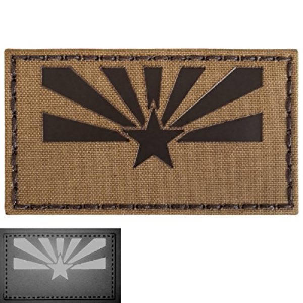 Tactical Freaky Airsoft Morale Patch 3 Coyote Brown Tan Infrared IR Arizona Flag 3.5x2 IFF Tactical Morale Fastener Patch