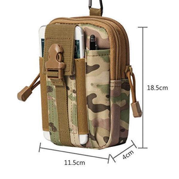 IronSeals Tactical Pouch 5 IronSeals Tactical Molle Pouch Compact EDC Utility Gadget Belt Waist Gear Bag with Cell Phone Holster Holder Pouch for 4.7"-6.1" iPhone 12Pro/12/11Pro/11 with Slim Case (Bonus: 2 Shoelace Buckle)