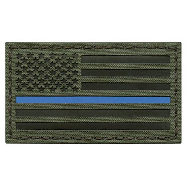 Tactical Freaky Airsoft Morale Patch 1 OD Green IR USA American Flag 3.5x2 Thin Blue Line Infrared Tactical Morale Hook-and-Loop Patch