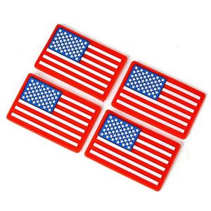 Tactical PVC Patch Airsoft Morale Patch 1 4pcs USA Flag PVC Military Tactical Morale Patch Badges Emblem Applique Hook Patches for Clothes Backpack Accessories