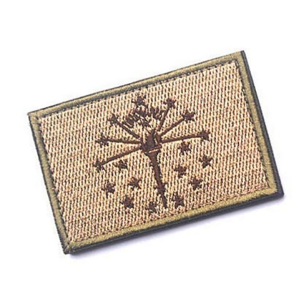 Embroidery Patch Airsoft Morale Patch 2 US Indiana State Flag Patch Military Hook Loop Tactics Morale Embroidered Patch (color3)