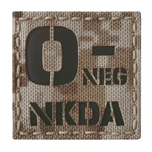 Tactical Freaky Airsoft Morale Patch 1 AOR1 Digital Desert Tan Infrared IR ONEG NKDA O- Blood Type 2x2 Tactical Morale Fastener Patch