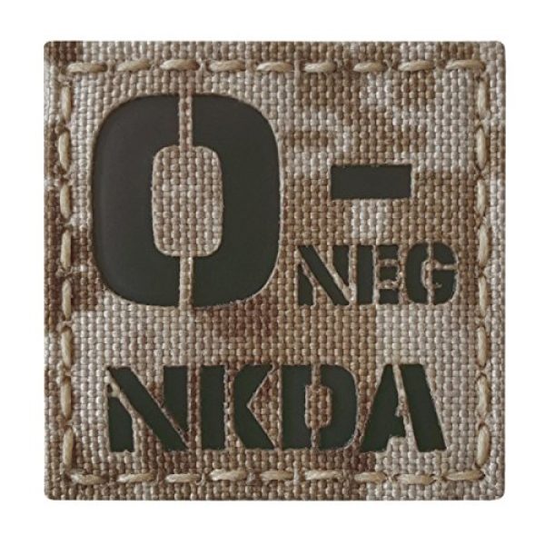 Tactical Freaky Airsoft Morale Patch 1 AOR1 Digital Desert Tan Infrared IR ONEG NKDA O- Blood Type 2x2 Tactical Morale Fastener Patch