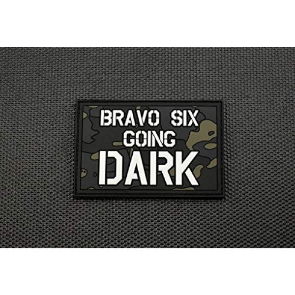 BritKitUSA Airsoft Morale Patch 3 Bravo Six Going Dark PVC Morale Patch GITD Multicam Call of Duty Modern Warfare