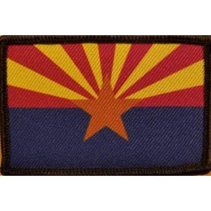 Fast Service Designs Airsoft Morale Patch 1 Arizona State Flag Patch with Hook & Loop Tactical Morale Emblem Black Border #5