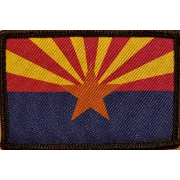Fast Service Designs Airsoft Morale Patch 1 Arizona State Flag Patch with Hook & Loop Tactical Morale Emblem Black Border #5