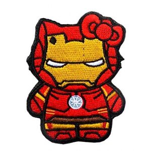 Embroidered Patch Airsoft Morale Patch 1 Iron Man Hello Kitty 3D Tactical Patch Military Embroidered Morale Tags Badge Embroidered Patch DIY Applique Shoulder Patch Embroidery Gift Patch
