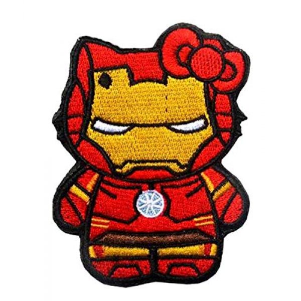 Embroidered Patch Airsoft Morale Patch 1 Iron Man Hello Kitty 3D Tactical Patch Military Embroidered Morale Tags Badge Embroidered Patch DIY Applique Shoulder Patch Embroidery Gift Patch