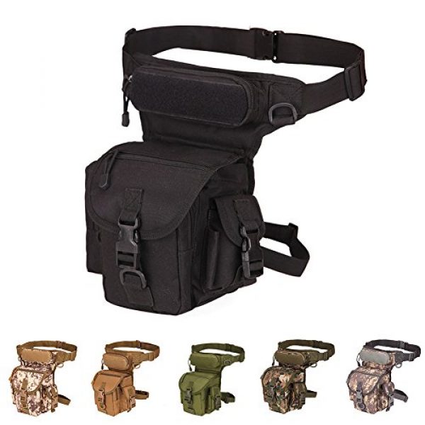 INLAR Tactical Pouch 5 INLAR Drop Leg Bag Fanny Waist Packs Waterproof Oxford/Nylon Hiking Waistpacks Military Hip Pack Messenger Shoulder Wallet Purse Pouch for Motorcycle Steampunk Outdoor Tatical